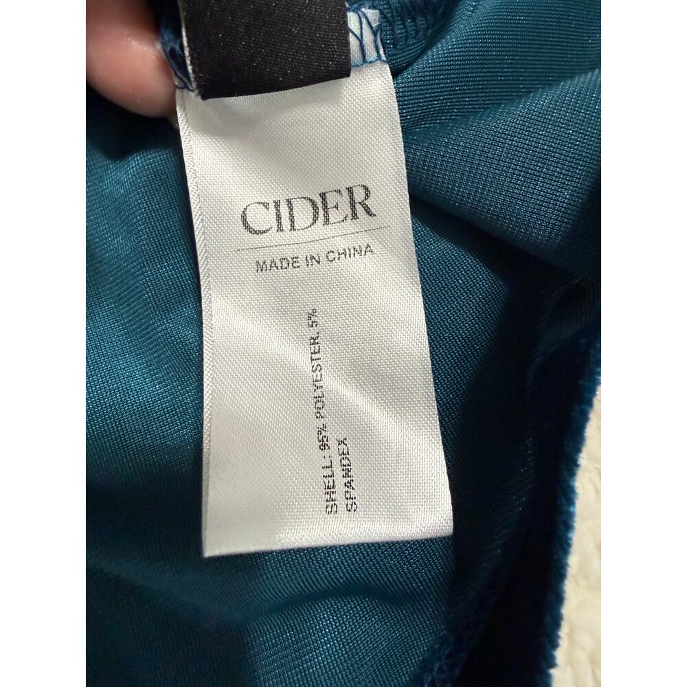 Cider Velvet Corset Bodysuit Jewel Tone Teal Blue XL Clasp Front Regency Lux - Picture 8 of 9